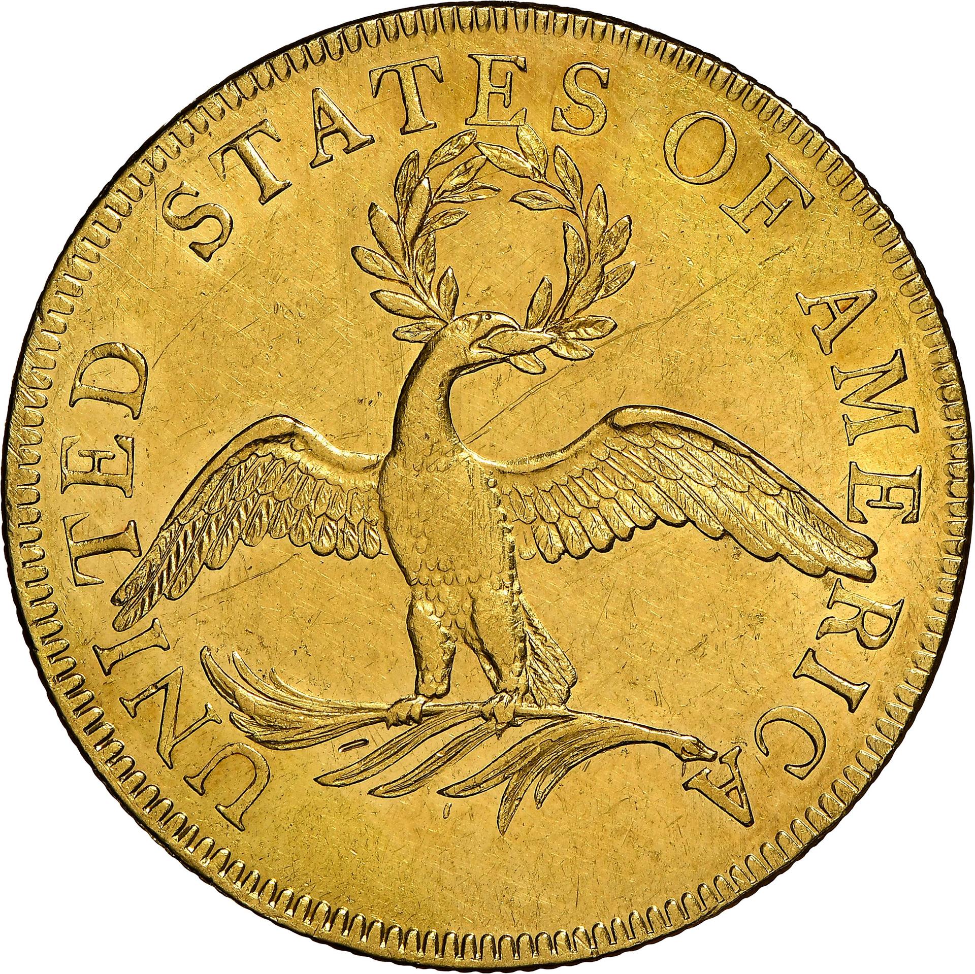 1797 DRAPED BUST $10, SMALL EAGLE AU58 - Image 2