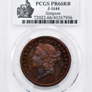 1879 QUINTUPLE STELLA J-1644 PR66 Red Brown