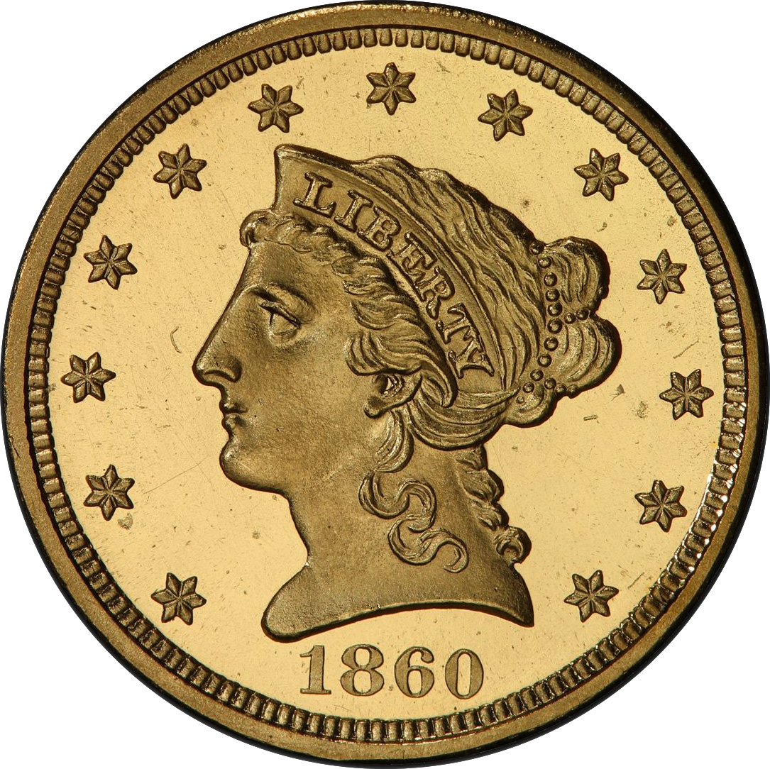 1860 LIBERTY HEAD $2.5 PR66 Deep Cameo - Image 3