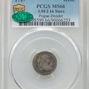 1797 DRAPED BUST H10C, 16 STARS MS66