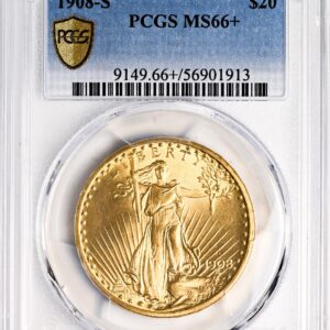 1908-S ST. GAUDENS $20 MS66+