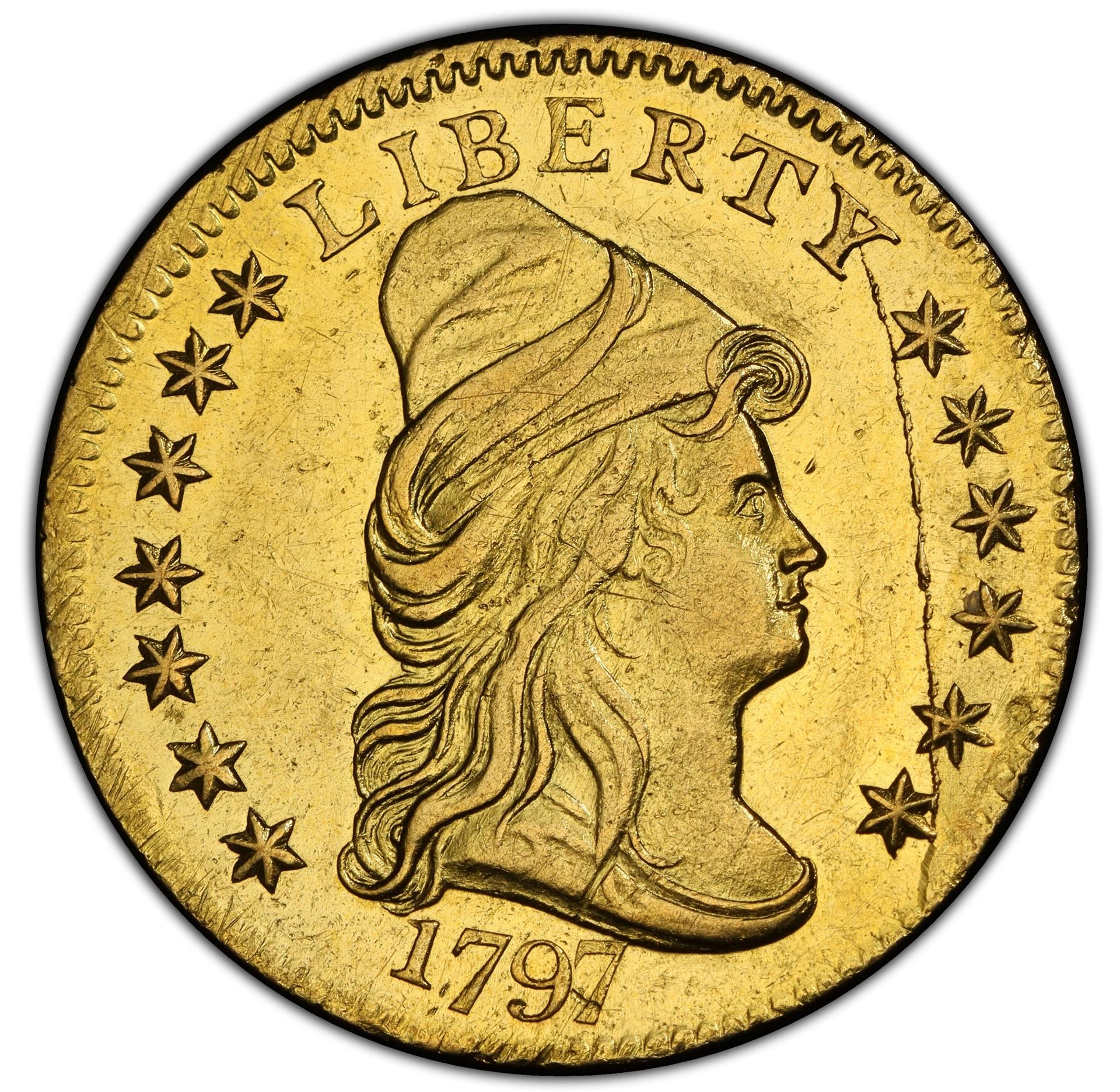 1797 DRAPED BUST $2.5 AU58 - Image 3