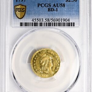 1797 DRAPED BUST $2.5 AU58