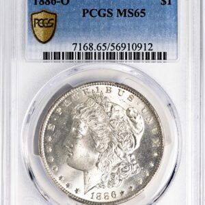 1886-O MORGAN S$1 MS65