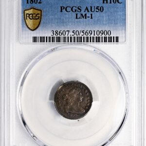 1802 DRAPED BUST H10C AU50
