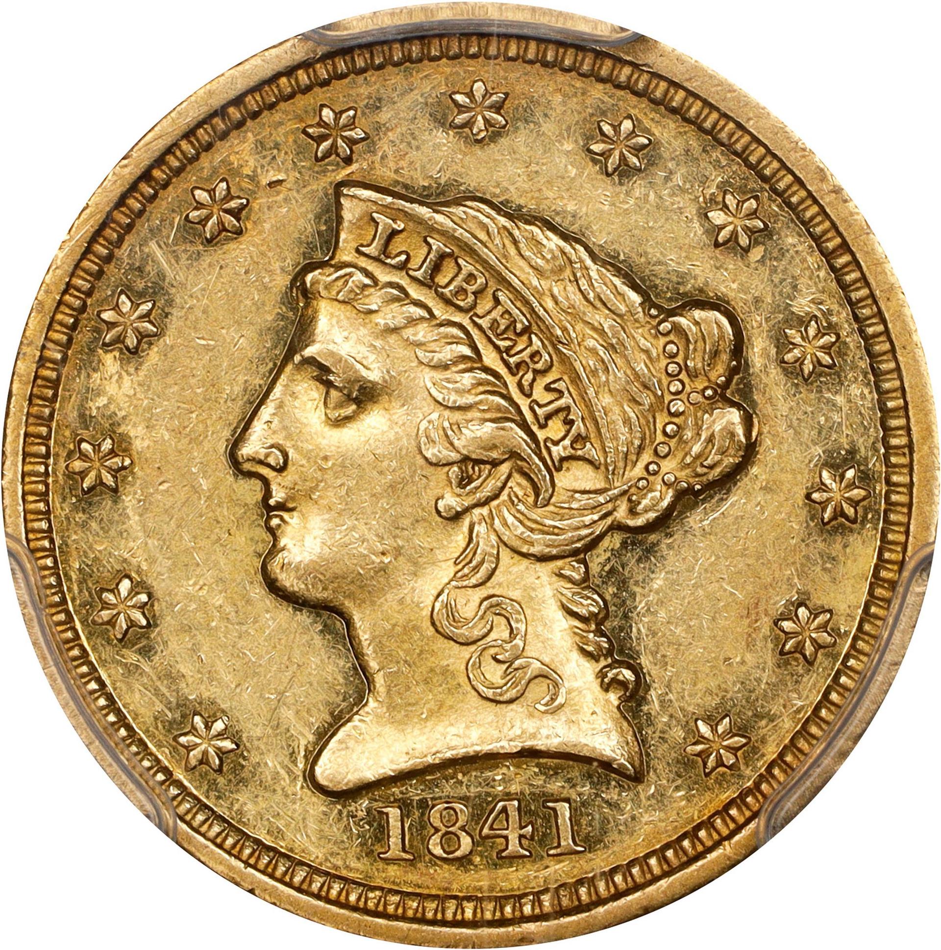 1841 LIBERTY HEAD $2.5 MS60 - Image 3