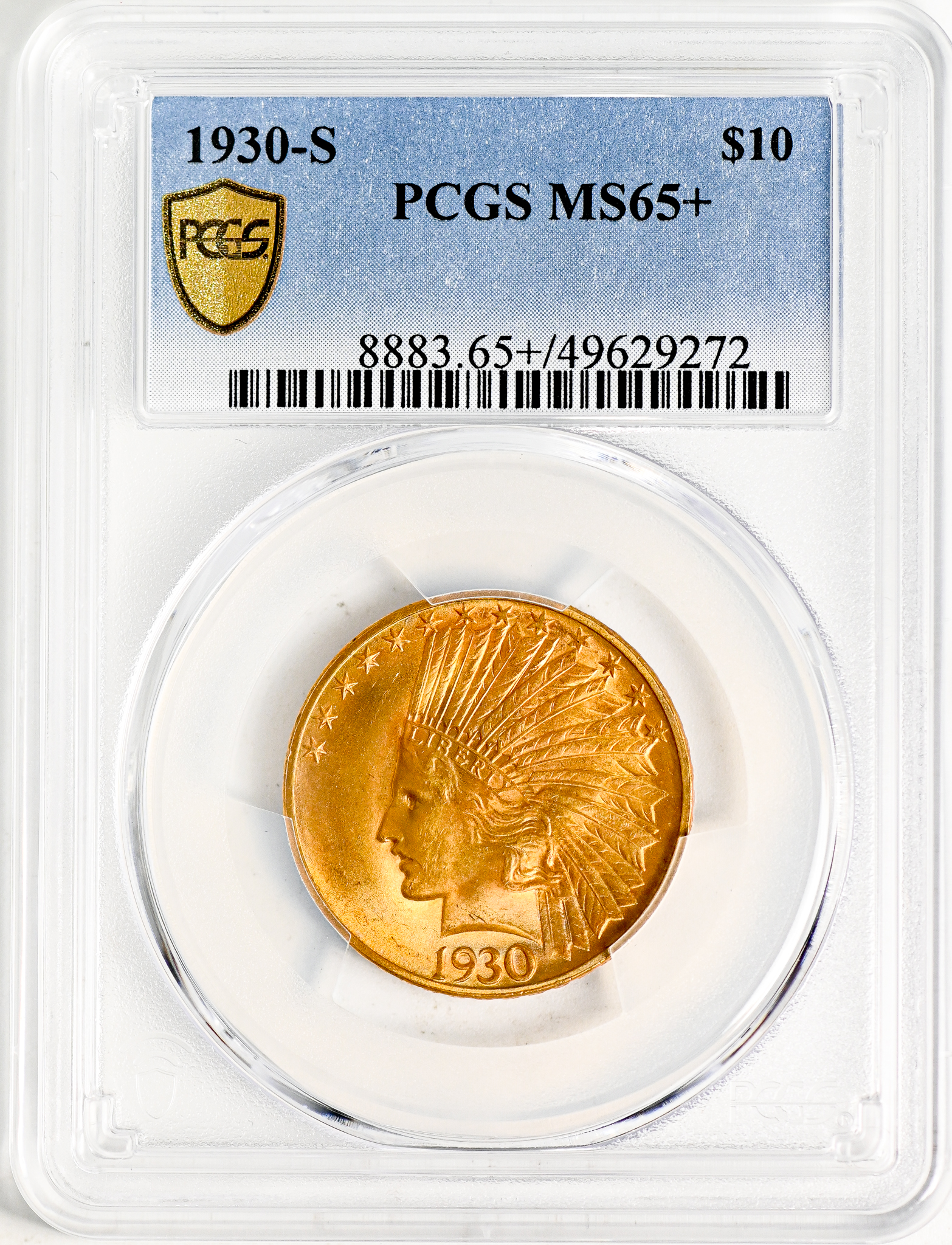 1930-S INDIAN $10 MS65+