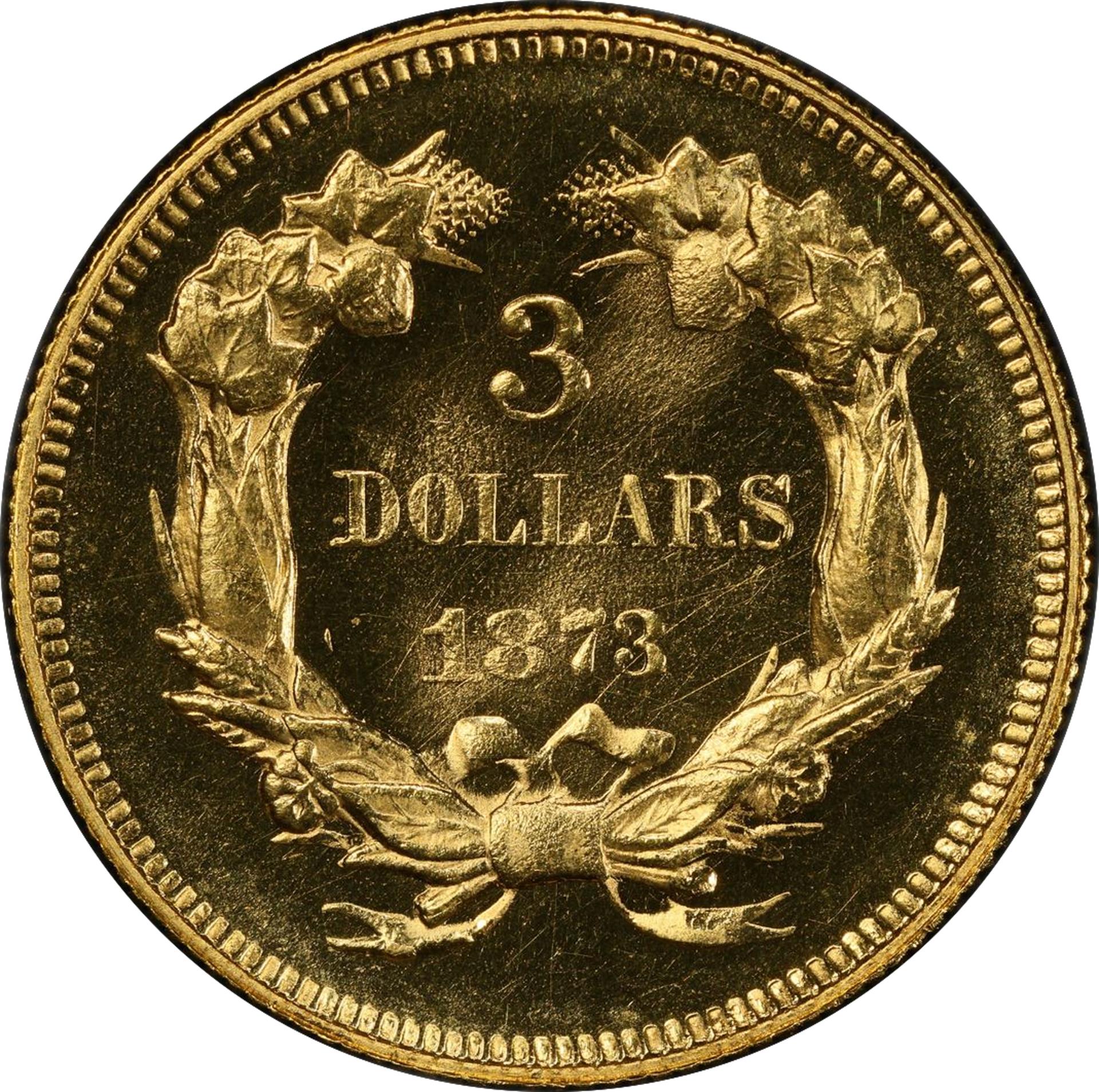 1873 INDIAN PRINCESS $3, CLOSED 3 PR65 Cameo - Image 2