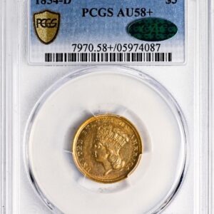 1854-D INDIAN PRINCESS $3 58+