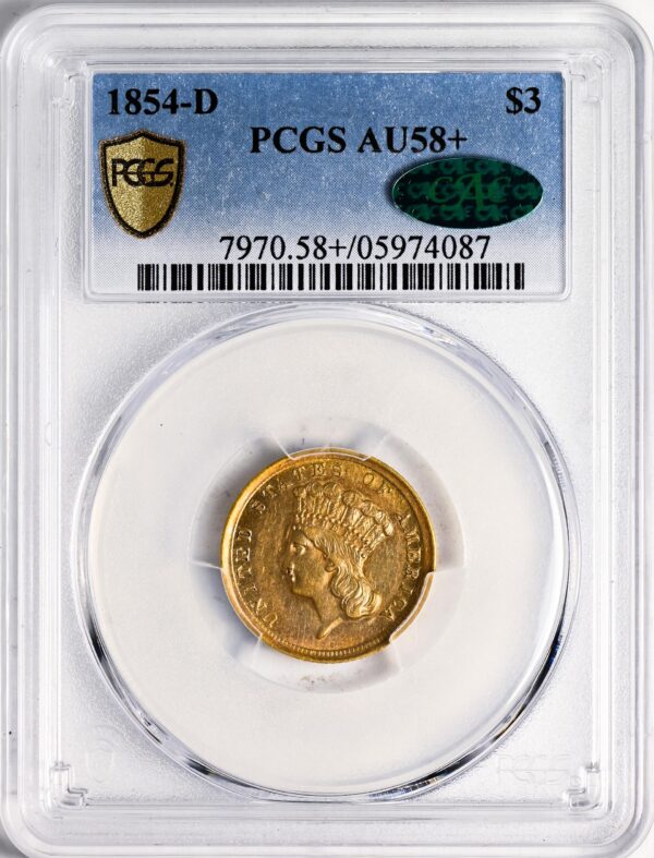 1854-D INDIAN PRINCESS $3 58+