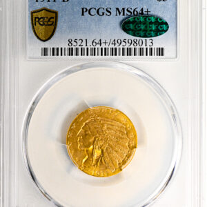 1911-D INDIAN HEAD $5 MS64+