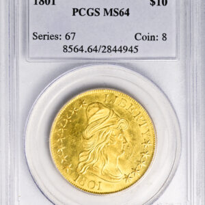 1801 DRAPED BUST $10 MS64