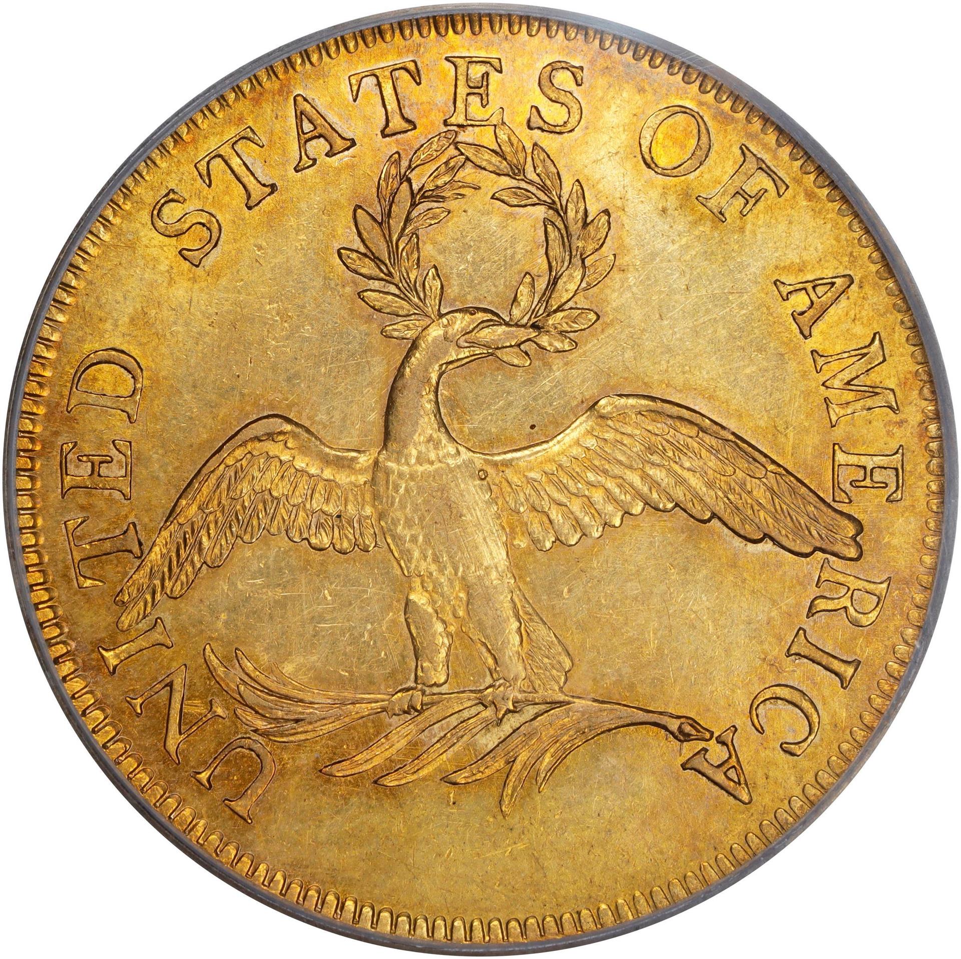 1797 DRAPED BUST $10, SMALL EAGLE AU58 - Image 2