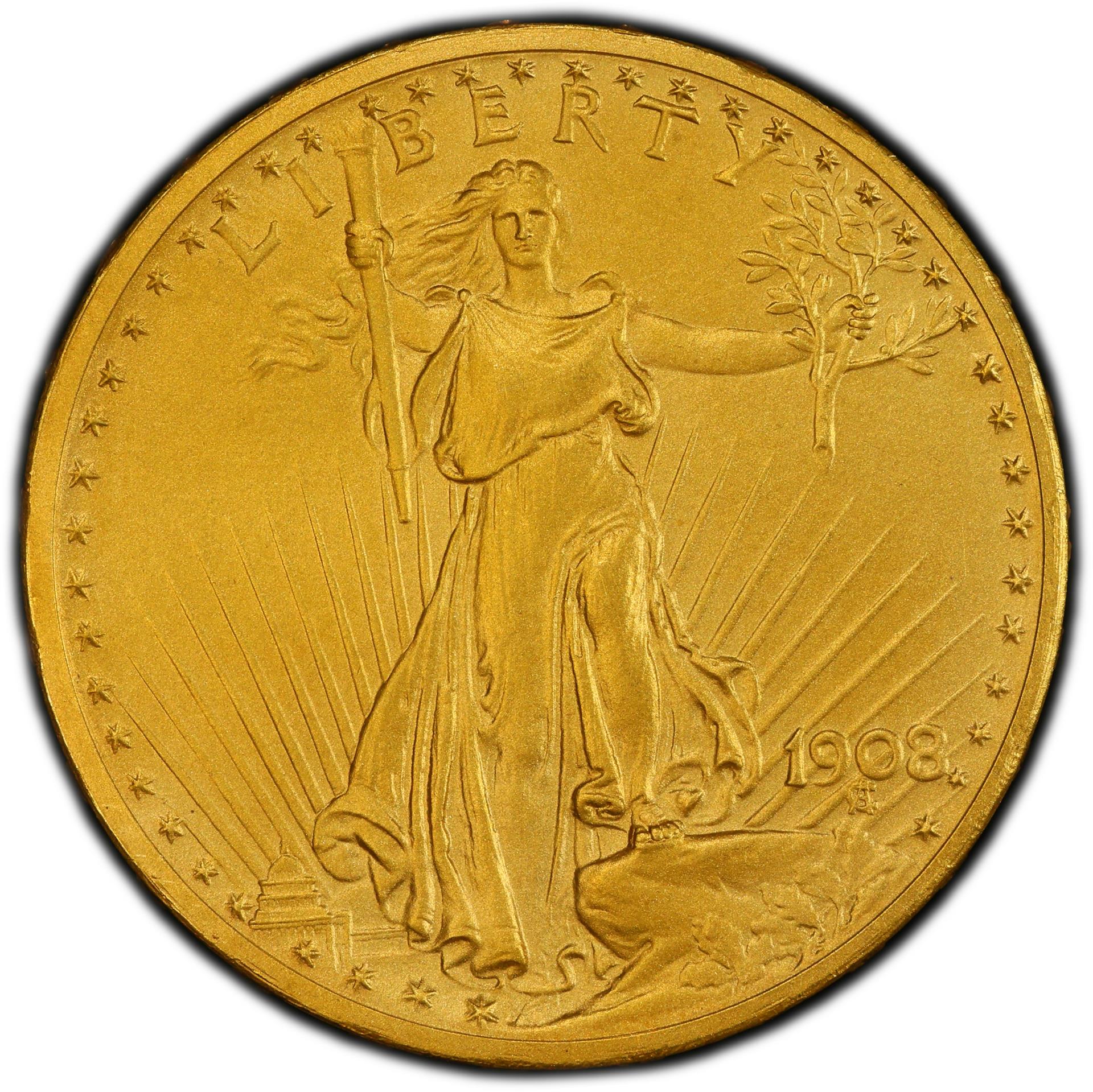1908 ST. GAUDENS $20, MOTTO PR67 - Image 4