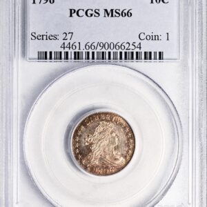 1796 DRAPED BUST 10C, SMALL EAGLE MS66